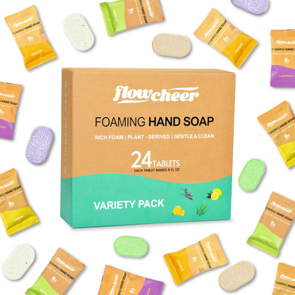 flowcheer Foaming Hand Soap Refill Tablets variety pack front view