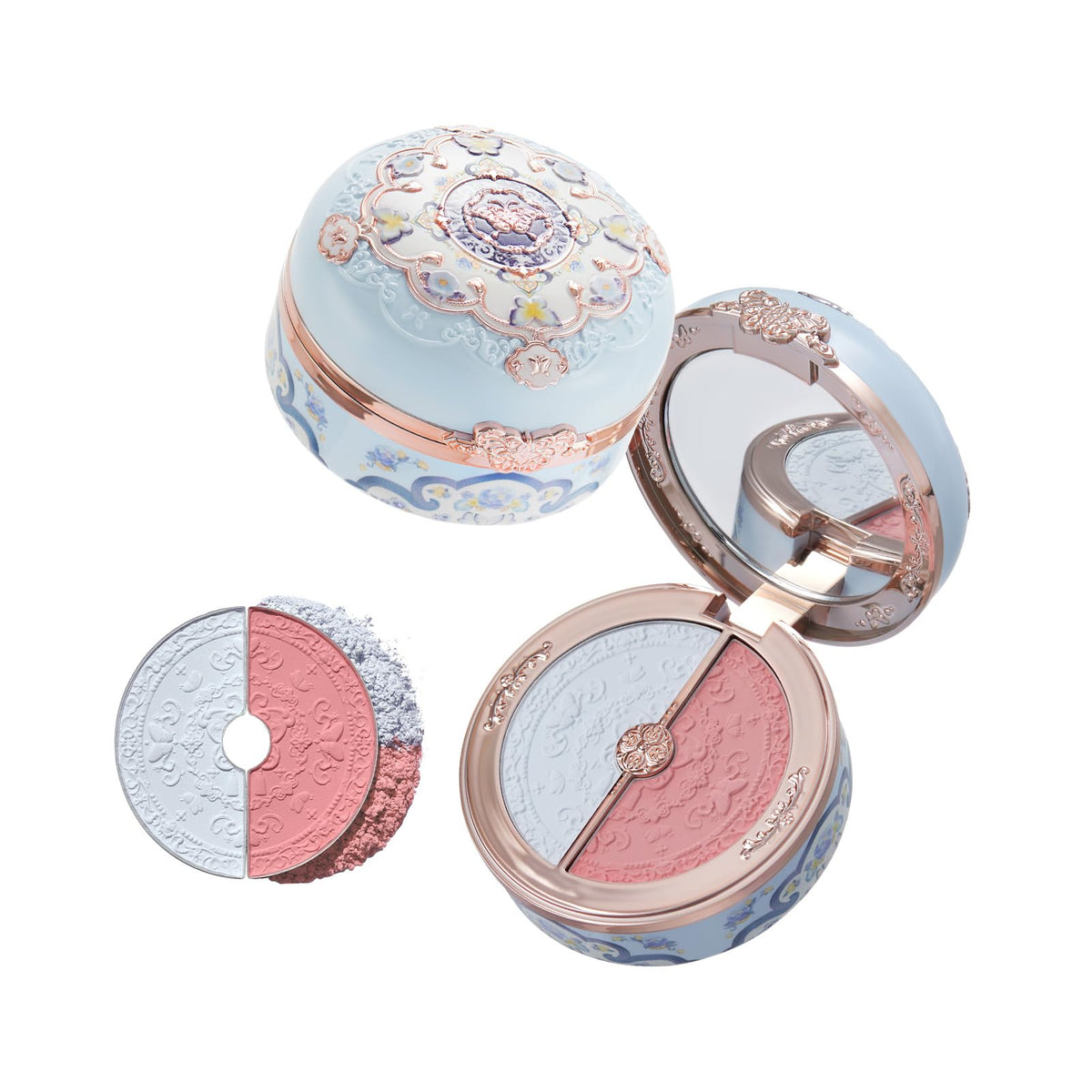 Flower Knows Butterfly Cloud Collar Blush Duo 02 Seaborne Moon front view with embossed design