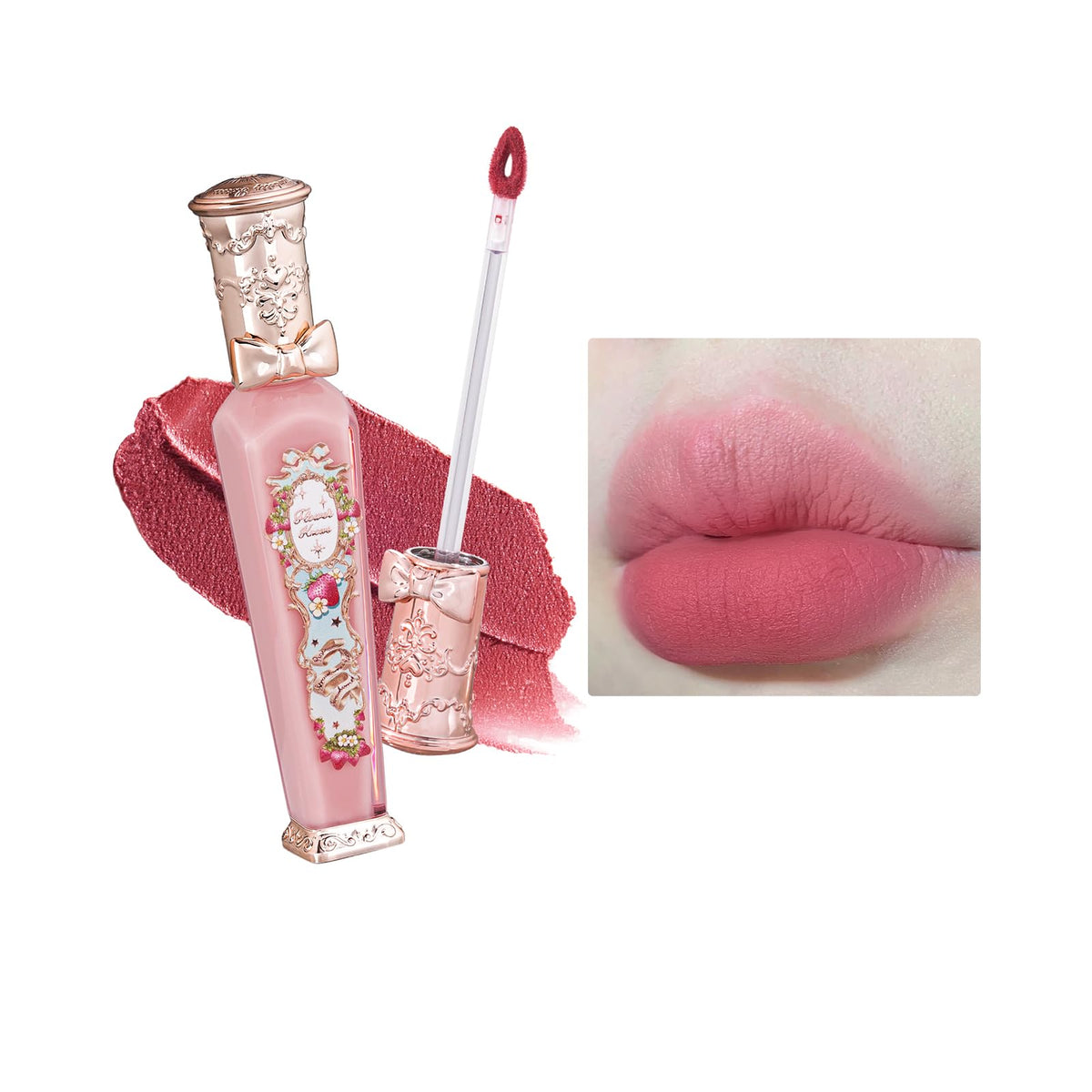 Flower Knows Strawberry Rococo Cloud Lip Cream in Muted Rose Pink front view