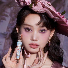 Flower Knows Strawberry Rococo Cloud Lip Cream with blurred lip lines effect