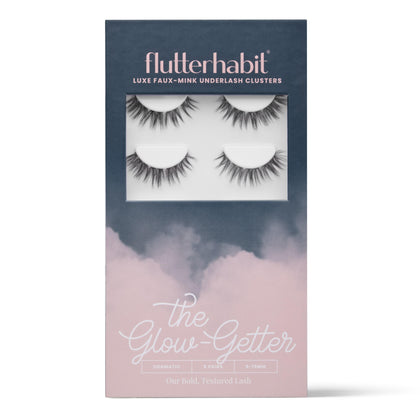 FlutterHabit Glow-Getter Lash Clusters front view with six sets