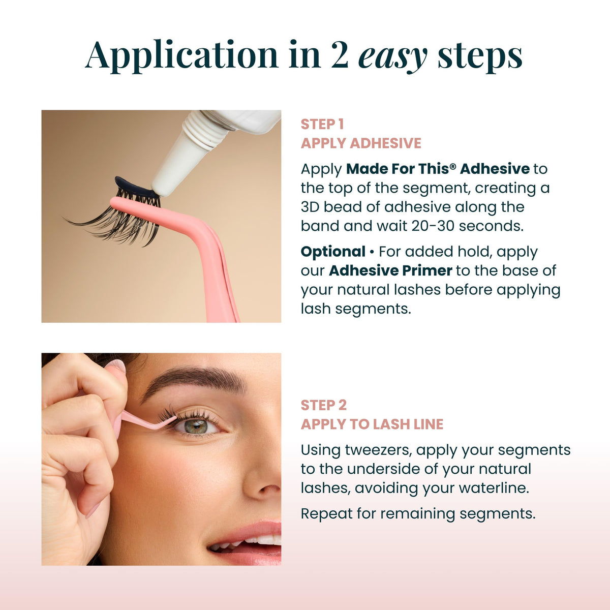 FlutterHabit Glow-Getter Lash Clusters in use on model's eyes