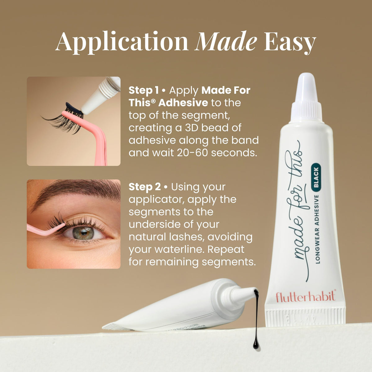 FlutterHabit Made for This Adhesive Clear with lashes