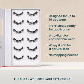 FlutterHabit The Flirt Natural Lashes displayed with recommended adhesive