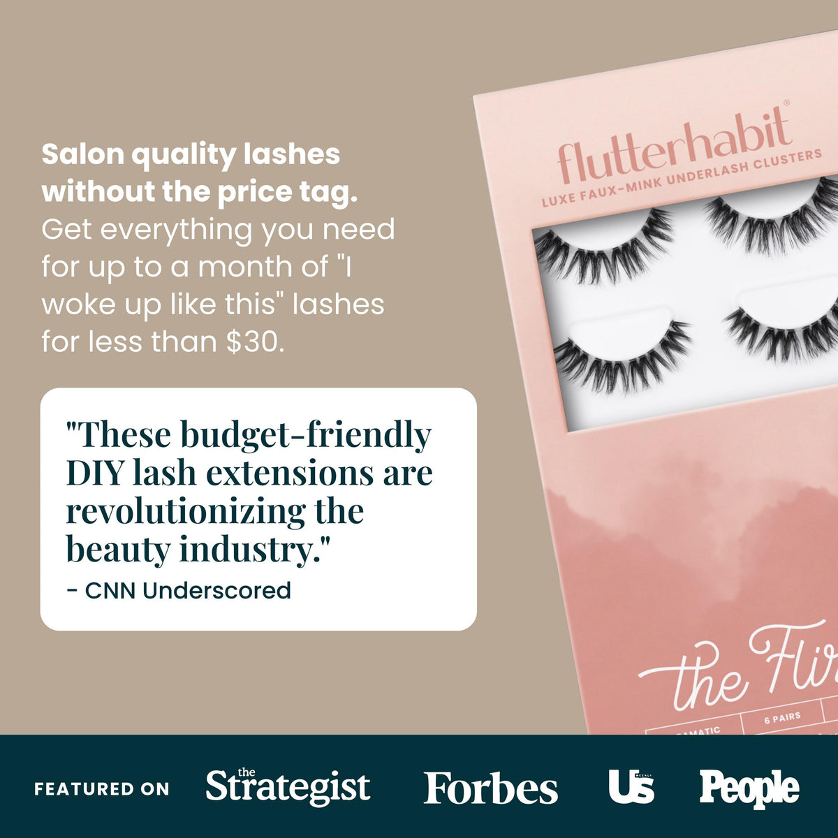 FlutterHabit The Flirt Natural Lashes on model's eyes