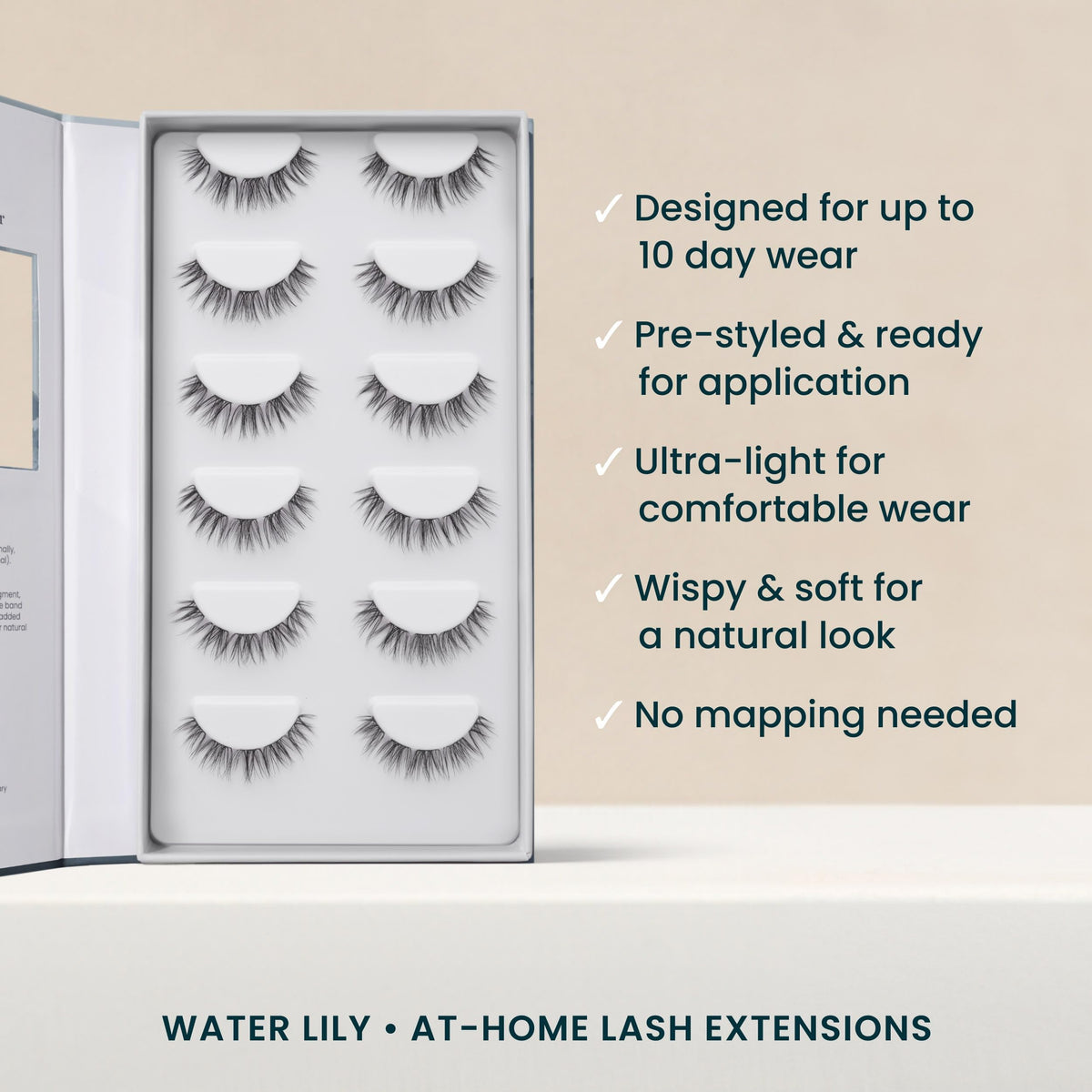 FlutterHabit Water Lily Lash Clusters on model's eyes