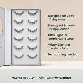FlutterHabit Water Lily Lash Clusters on model's eyes