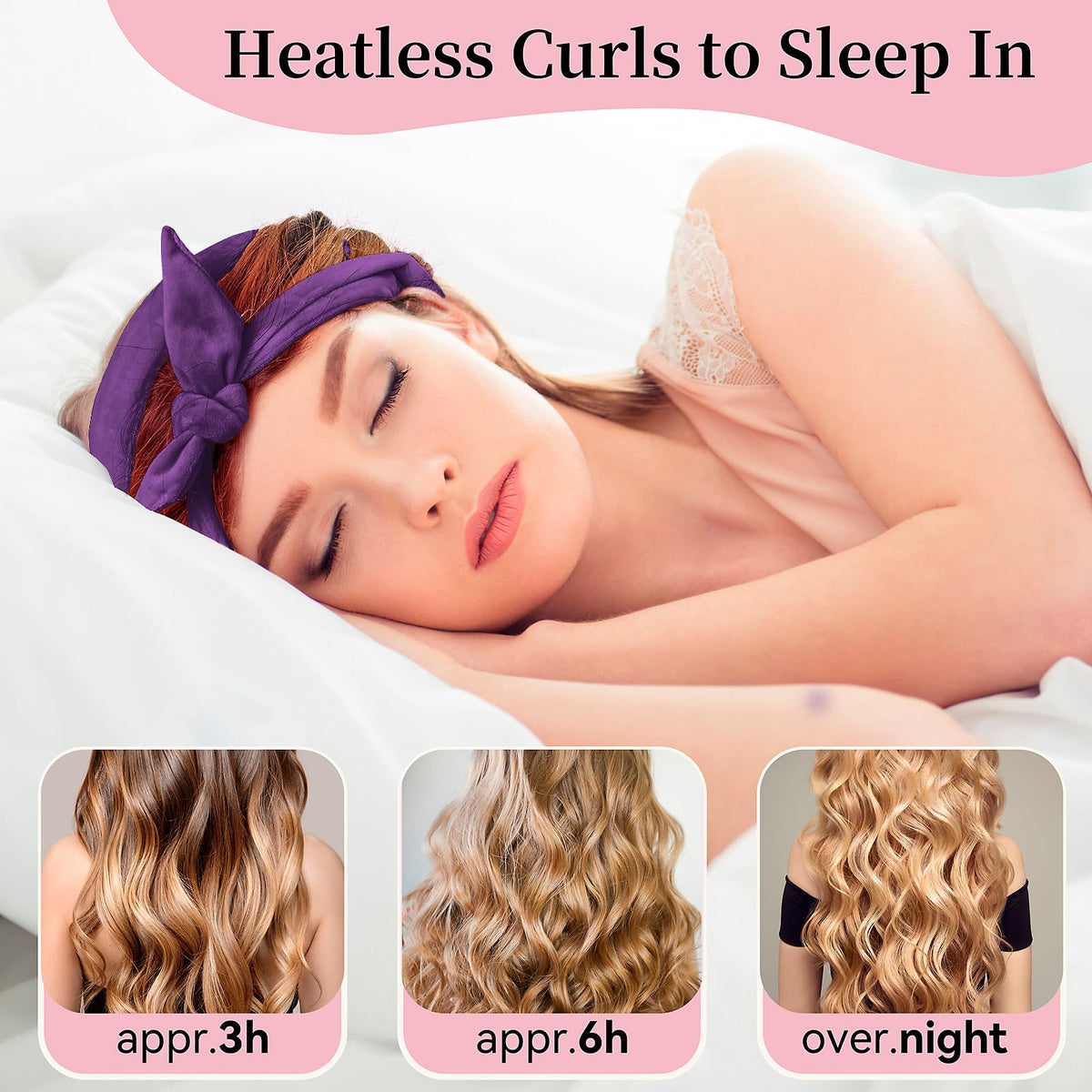 Flylipu Heatless Curling Rod Headband displayed in gift box