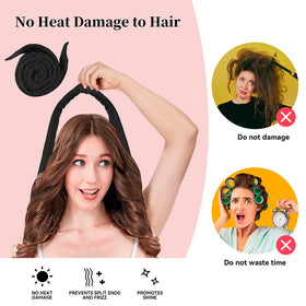 Flylipu heatless curling rod headband packaging with instructions