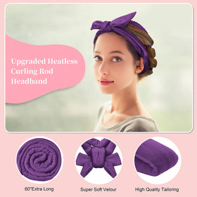 Flylipu Heatless Curling Rod Headband showing soft velvet texture