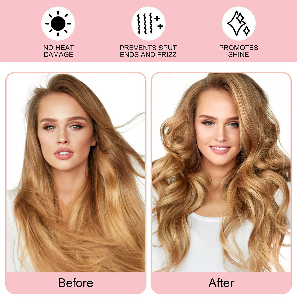 Flylipu Heatless Curling Rod Headband with styled curls