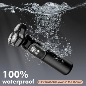 Flynth Electric Razor in use during wet shaving