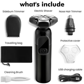 Flynth Electric Razor with cleaning brush and trimmer attachments