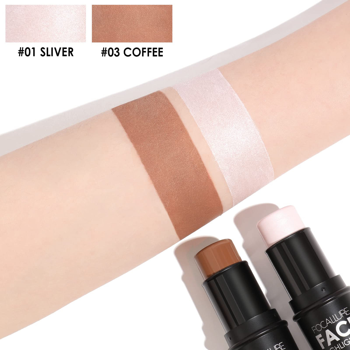 FOCALLURE bronzer stick applied on skin for a sunkissed look
