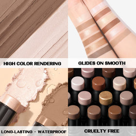 FOCALLURE Mineral Cream Contour Stick swatches on hand