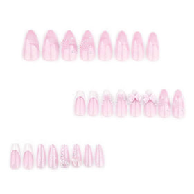 Foccna Pink Almond Press On Nails package showing 24 pieces