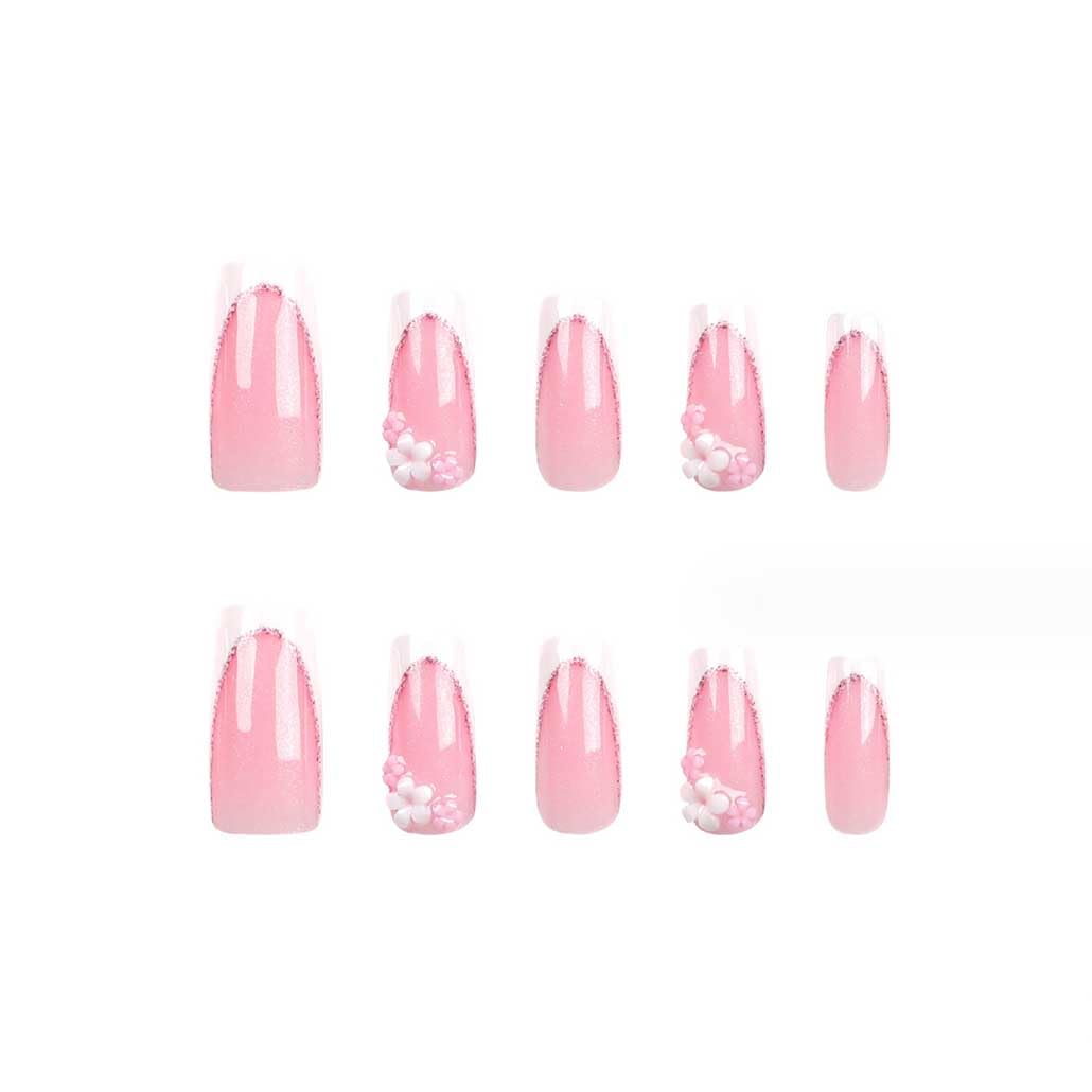 Foccna Press On Nails application process with glue sticker