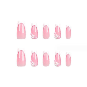 Foccna Press On Nails application process with glue sticker
