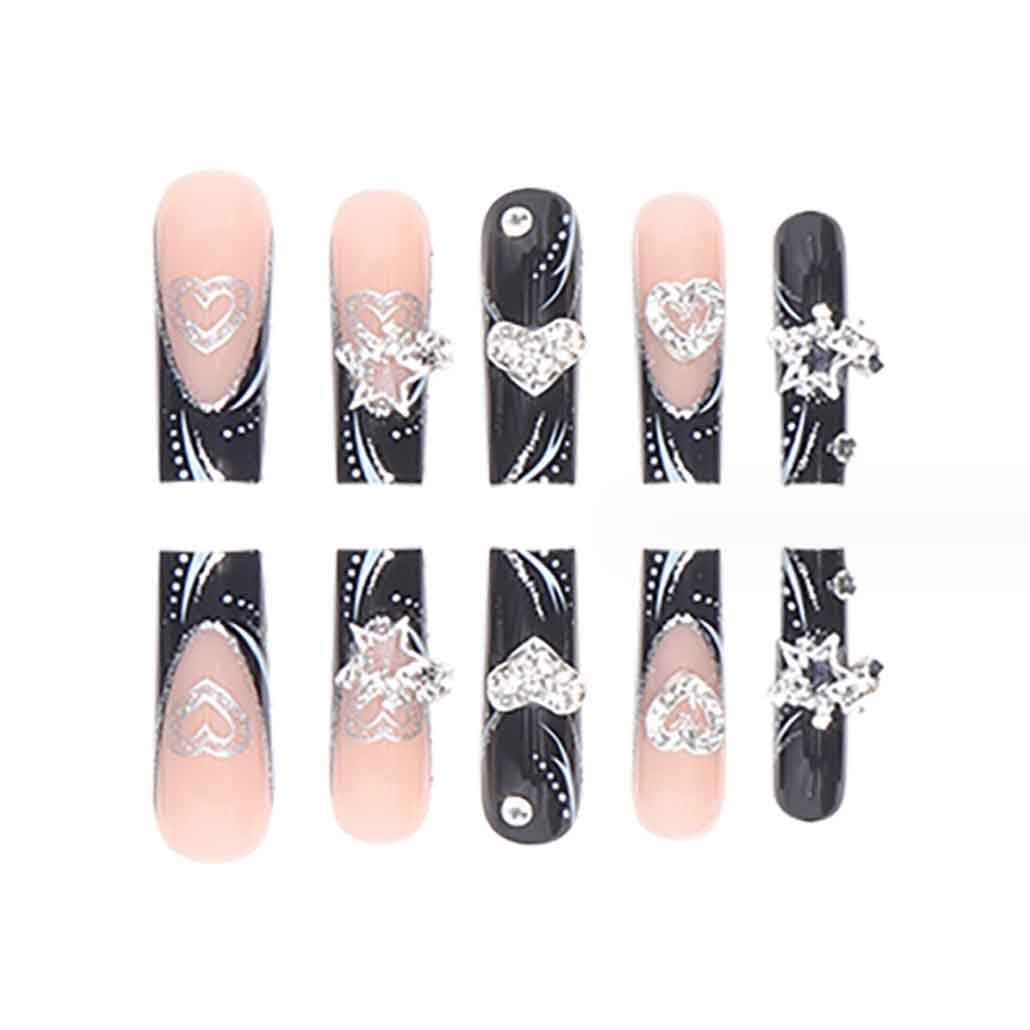 Foccna Press on Nails glossy finish close-up