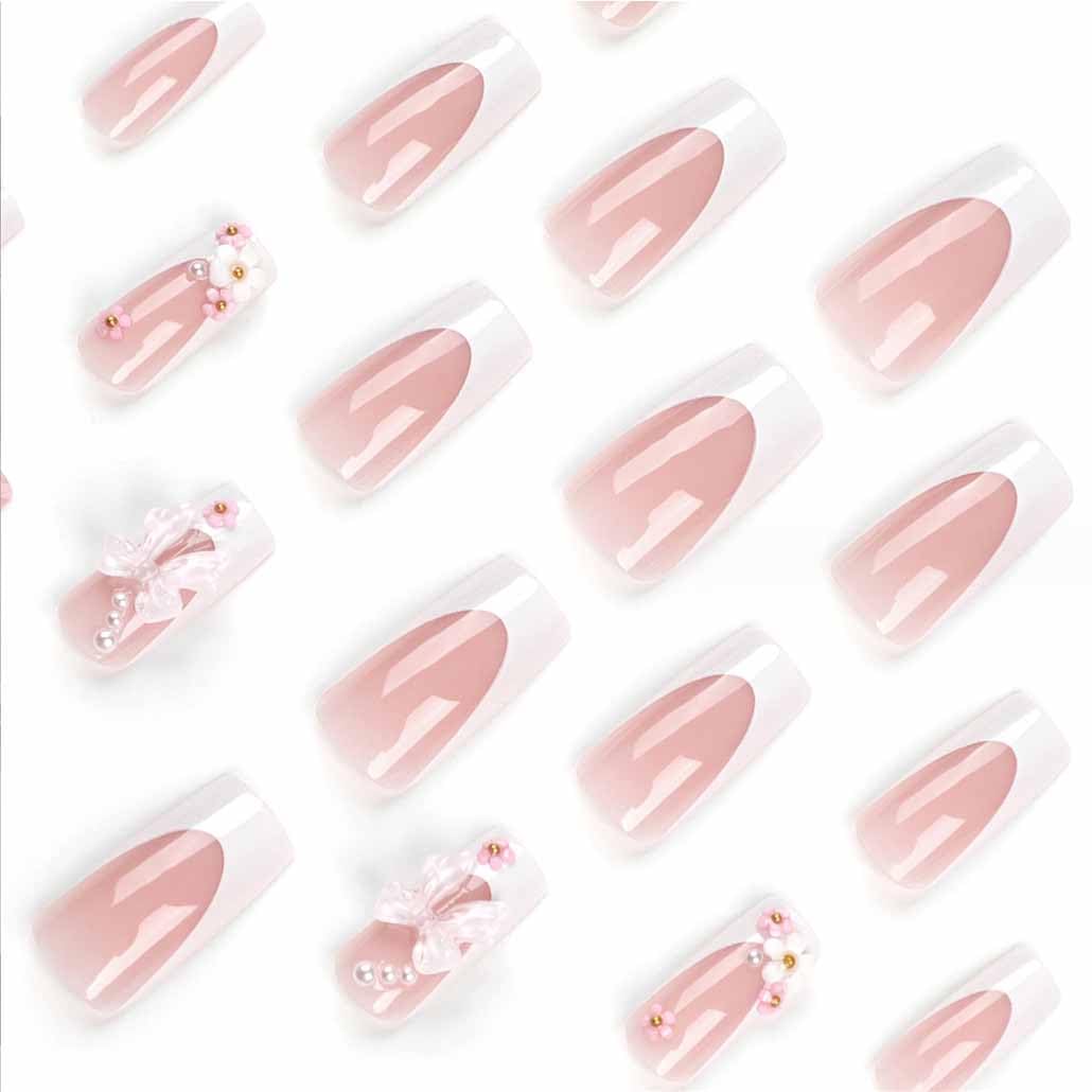 Foccna Press on Nails glossy finish close-up