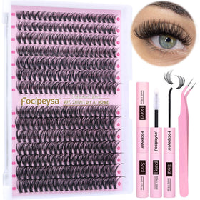 Focipeysa Eyelash Extension Kit components laid out