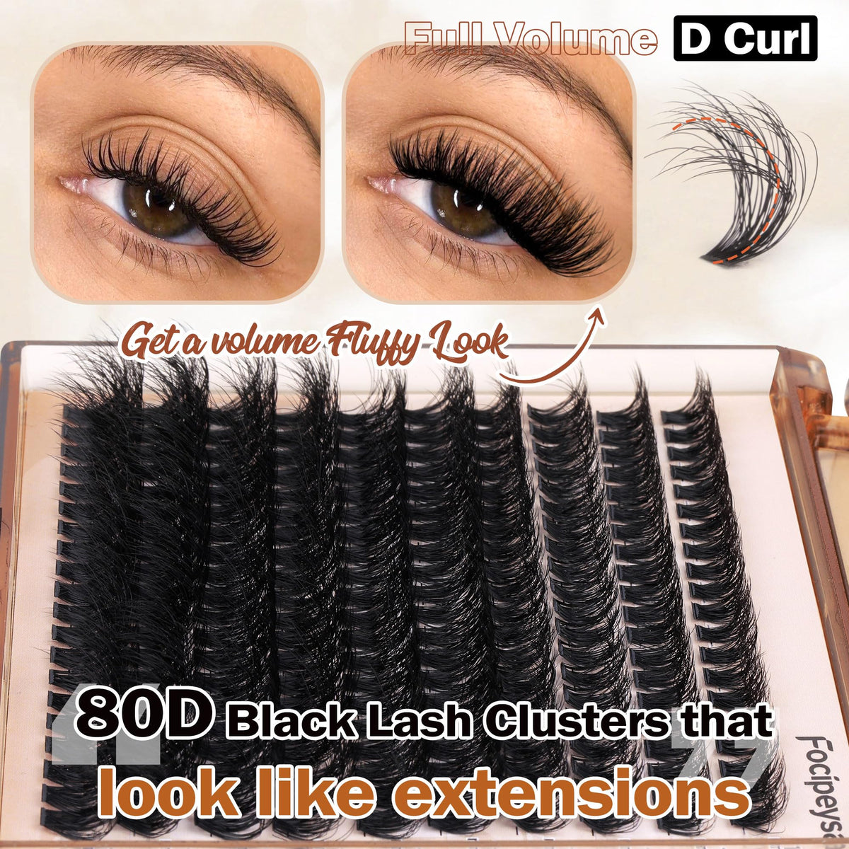 Focipeysa eyelashes showcasing fluffy volume