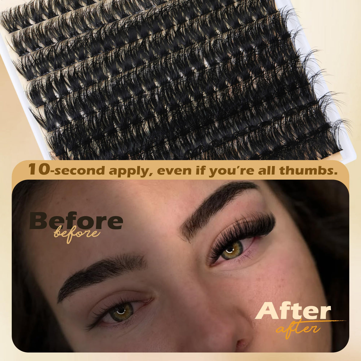 Focipeysa Fluffy Volume Lash Clusters application tools and lash bond