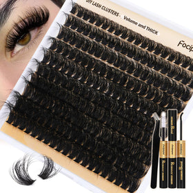 Focipeysa Fluffy Volume Lash Clusters DIY Eyelash Extension Kit packaging front view
