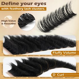 Focipeysa Fluffy Volume Lash Clusters individual lash clusters close-up