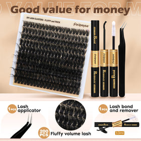 Focipeysa Fluffy Volume Lash Clusters on model showcasing natural look