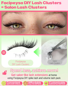 Focipeysa Fox Eye Lash Clusters Kit with all components displayed