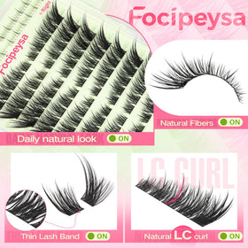 Focipeysa Fox Eye Lash Clusters Kit with lash tweezers