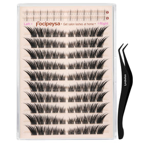 Focipeysa Fox Tail Lashes pack with 124pcs spiky lash clusters