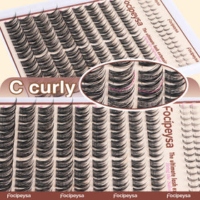 Focipeysa lash clusters applied on model