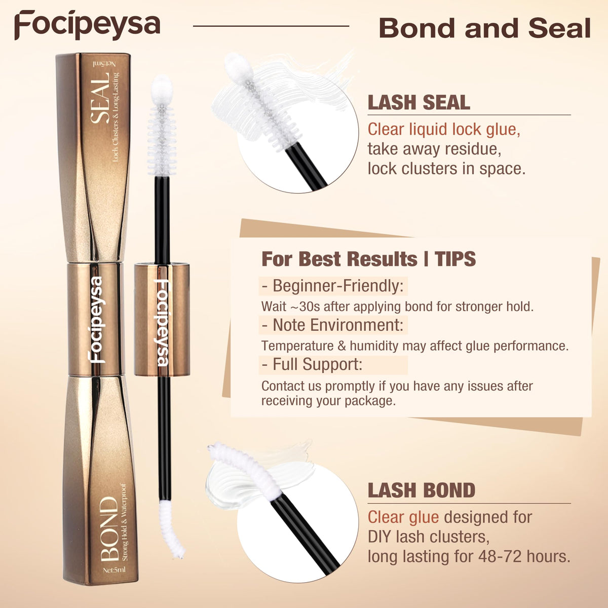 Focipeysa lash clusters in various styles and lengths
