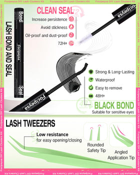 Focipeysa lash clusters kit with application instructions
