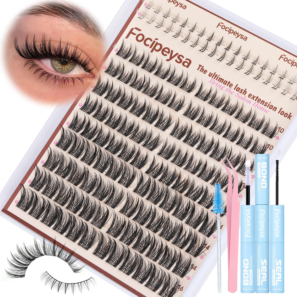Focipeysa Wispy Lash Clusters Kit packaging front view