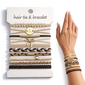 Fohufo 10 Pcs Hair Ties Set in various designs and colours