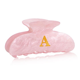 Fohufo A-Letter Hair Claw Clip in pink front view