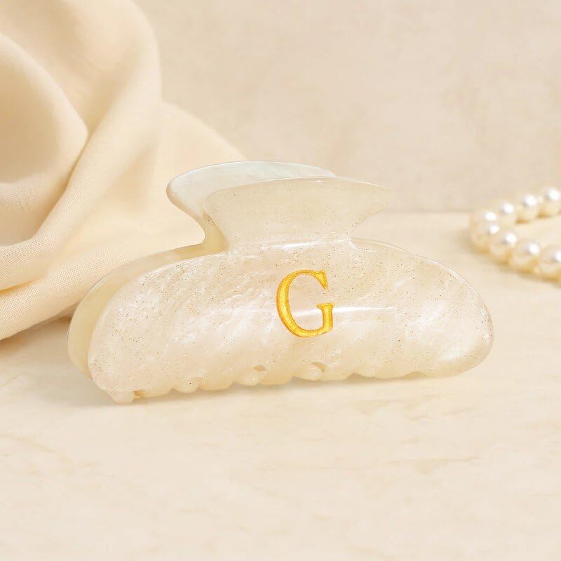 Fohufo Acrylic Letter Hair Clip T with packaging details