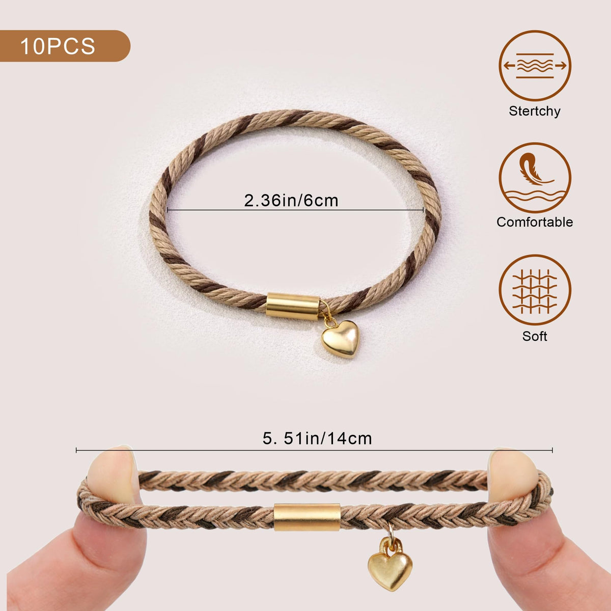 Fohufo hair ties worn as bracelets on wrist