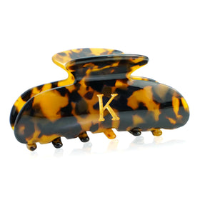 Fohufo Initial Hair Clip K tortoise shell design front view