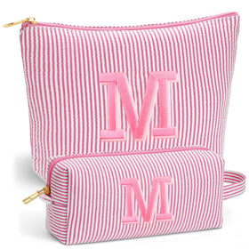 Fohufo Personalized Makeup Bag Set large bag in Light Pink