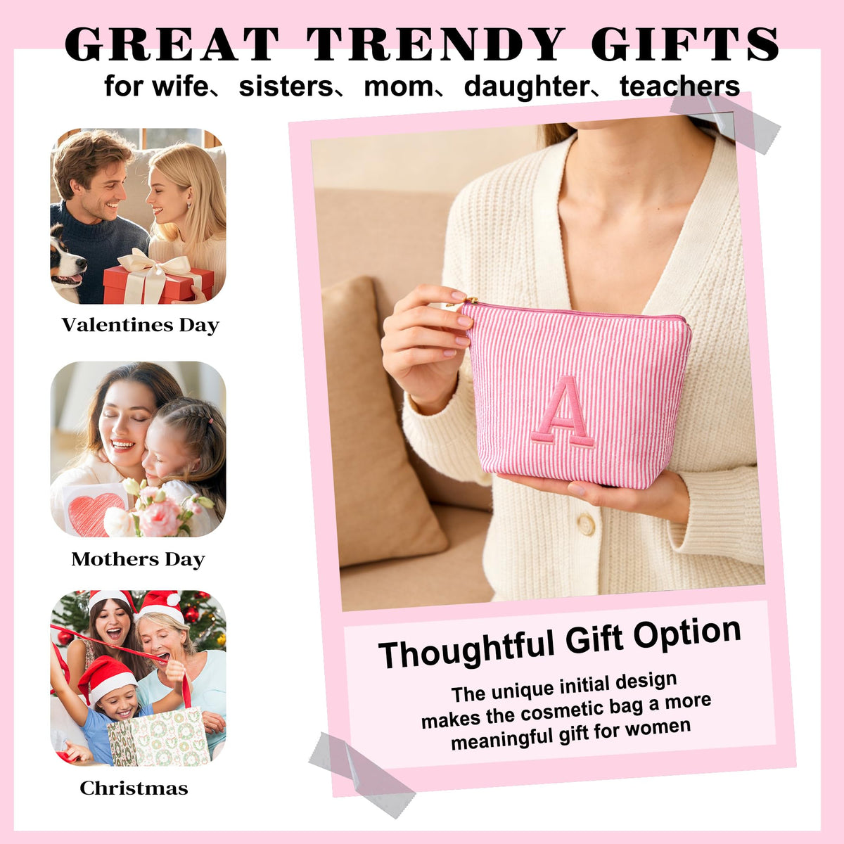 Fohufo Pink Makeup Bag in Cherry Blossom Pink
