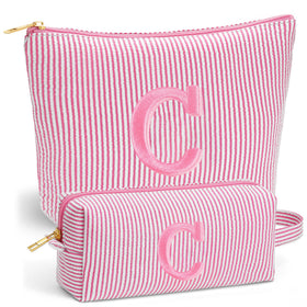 Fohufo Travel Makeup Bag Set in Light Pink front view