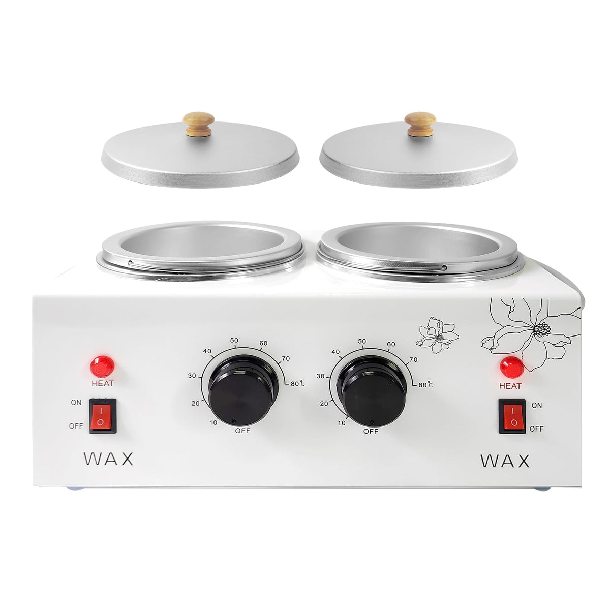 folconroad Portable Wax Warmer front view with dual pots