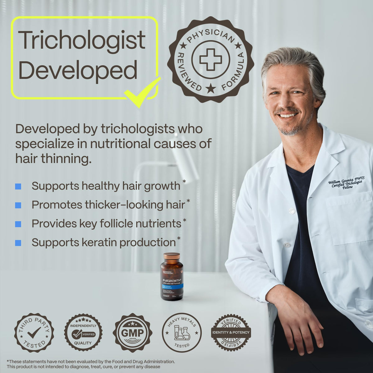 FoliGROWTH Hair Growth Supplement showing ingredients list
