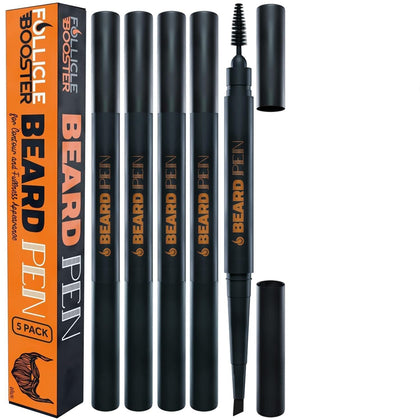 FOLLICLE support Beard Pen Filler 5-Pack Deep Dark Brown front view