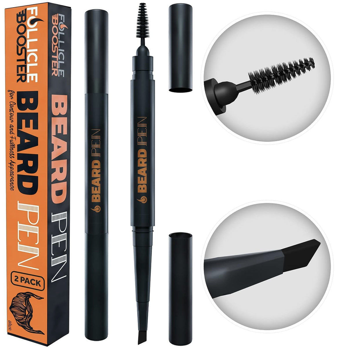 FOLLICLE support Beard Pen Filler Jet Black front view