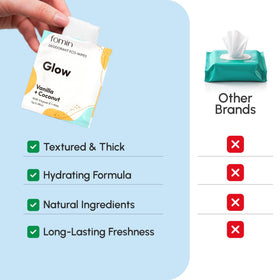 FOMIN Deodorant Wipes packaging with Coconut Vanilla scent